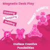 DYRDM Magnetic Fidget Sphere 12 PCS, 200+ Combinations with Magnet Blocks, Magnetic Fidget Toys, Sensory Balls Desk Toys for Adults & Teens 14+, Stress Relief Gift, Stocking Stuffers Rose Red view 3