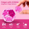 DYRDM Magnetic Fidget Sphere 12 PCS, 200+ Combinations with Magnet Blocks, Magnetic Fidget Toys, Sensory Balls Desk Toys for Adults & Teens 14+, Stress Relief Gift, Stocking Stuffers Rose Red view 4