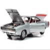 1968 R/T Muscle Car & Nationals Silver Metallic with Red Interior American Muscle Series 1/18 Diecast Model Car by Auto World AMM1344 view 1
