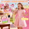 Mini Karaoke Machine for Kids with 2 Microphones - Portable Karaoke Player with Magic Voices, LED Lights for Grandkids, Birthday Gift for Girls Boys Party view 2