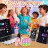 Mini Karaoke Machine for Kids with 2 Microphones - Portable Karaoke Player with Magic Voices, LED Lights for Grandkids, Birthday Gift for Girls Boys Party view 4