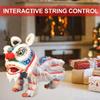 Chinese Lion Hand String Puppet with Rod, Chinese Marionette Lion Ornament Traditional, Asian Figurine Puppet, Pull String P-uppet Marionette P-uppet, for Holiday Party view 4