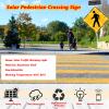 24x24inch Solar Powered Pedestrian Crossing Sign, Flashing LED Highlight Road Traffic Blinking Street Warning Sign with Accessories, for Road Community Park School Urban view 2