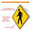 24x24inch Solar Powered Pedestrian Crossing Sign, Flashing LED Highlight Road Traffic Blinking Street Warning Sign with Accessories, for Road Community Park School Urban view 3