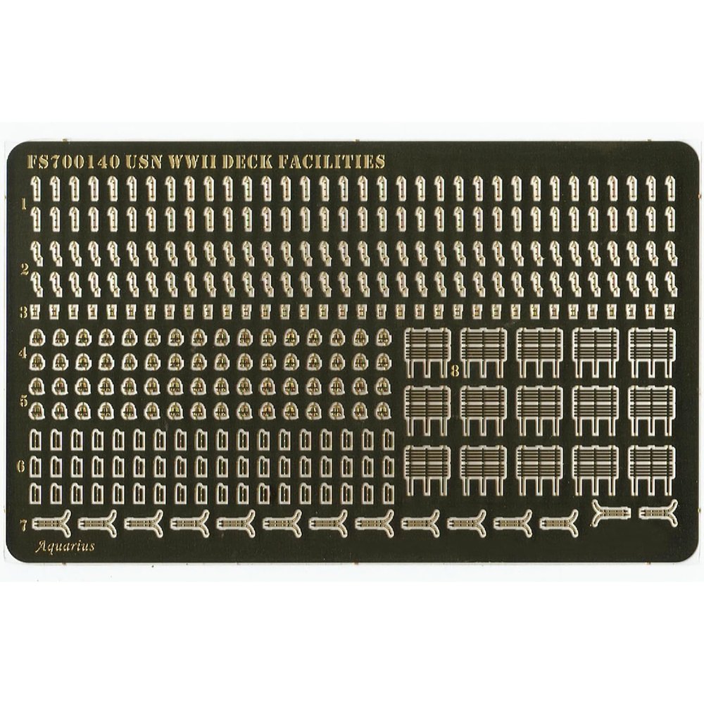 1/700 Scale WWII US Navy Ship Deck Equipment Photo-Etched Metal Upgrade Set for Battleship and Carrier Model Kits