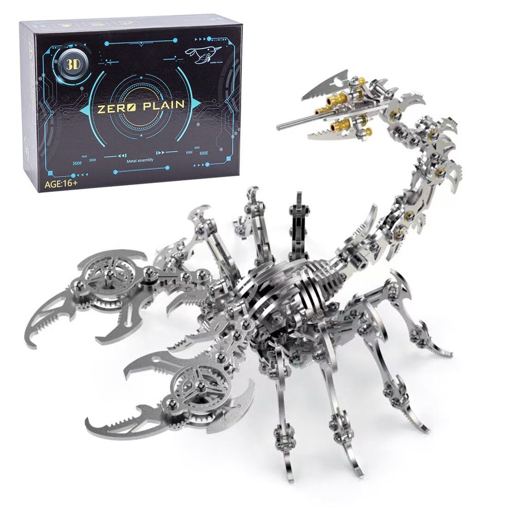 3D Metal Puzzle Scorpion King Model Kit, 200PCS Steampunk Mechanical DIY Assembly Creative Home Desk Decor Craft for Adults & Teens