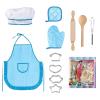 MEIDAYAI 11 PCS Kids Chef Costume Set, Cooking & Baking Toys for Toddlers 3-8 with Adjustable Apron, Pretend Play Gift for Boys & Girls Birthday XmasBlue view 1