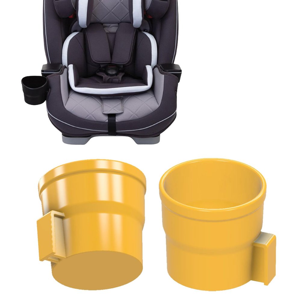 2-Pack Car Seat Cup Holder Expander for Graco Slimfit - Extra Wide Design for Mom's Coffee & Kids Drinks | Easy Install No-Spill Accessory (White)