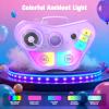 Kids Stand Rechargeable Karaoke Machine Toys with 2 Wireless Mic, Microphone Gifts for 3 4 5 6 7 8 Year Old Girls Grandkids, Bluetooth Speaker with LED Lights Birthday Gift for Age 3-8 view 3