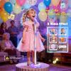 Kids Stand Rechargeable Karaoke Machine Toys with 2 Wireless Mic, Microphone Gifts for 3 4 5 6 7 8 Year Old Girls Grandkids, Bluetooth Speaker with LED Lights Birthday Gift for Age 3-8 view 4