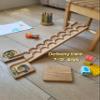 Wooden Marble Run Track Wind Race Machine Set Wooden Maze Board Ball Run Montessori Gift for Kids Wave Course Winding Track Toy view 3