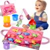 BAHIAKLO Montessori Toys for 1 Year Old Girl Gifts, Pink Cloth Fishing Toy for Toddler 1-3, Fine Motor Skills Toy Sorting Learning Baby Toys 6-12-18 Months, One Year Old Girl Boy Birthday Gifts view 1