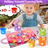 BAHIAKLO Montessori Toys for 1 Year Old Girl Gifts, Pink Cloth Fishing Toy for Toddler 1-3, Fine Motor Skills Toy Sorting Learning Baby Toys 6-12-18 Months, One Year Old Girl Boy Birthday Gifts view 4