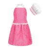 MEIDAYAI 2 Pcs Kid Apron and Chef Hat Set, Adjustable Red Chef Costume for Pretend Play, Cooking Baking Painting Gear for Toddlers Boys Girls, Birthday Gift Idea (Red) view 1