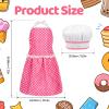 MEIDAYAI 2 Pcs Kid Apron and Chef Hat Set, Adjustable Red Chef Costume for Pretend Play, Cooking Baking Painting Gear for Toddlers Boys Girls, Birthday Gift Idea (Red) view 2