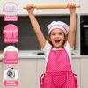 MEIDAYAI 2 Pcs Kid Apron and Chef Hat Set, Adjustable Red Chef Costume for Pretend Play, Cooking Baking Painting Gear for Toddlers Boys Girls, Birthday Gift Idea (Red) view 3