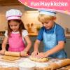 MEIDAYAI 2 Pcs Kid Apron and Chef Hat Set, Adjustable Red Chef Costume for Pretend Play, Cooking Baking Painting Gear for Toddlers Boys Girls, Birthday Gift Idea (Red) view 4