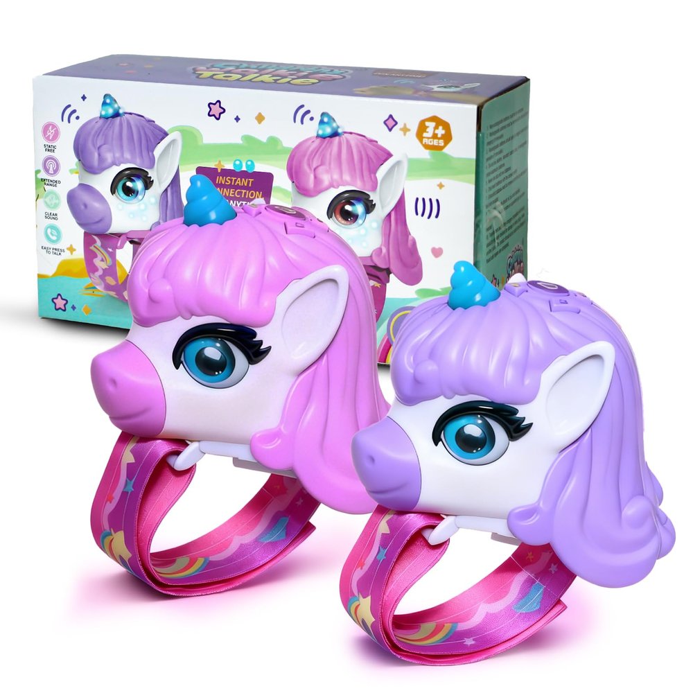LucLuv Walkie Talkies for Kids, 2 Pack - Wrist Watch Kids Walkie Talkies, Magical Pony Toddler Walkie-Talkie Toys, 2-Way Radios with Clear Sound, Ideal Gift for Girls & Boys Ages 3-12