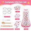 MEIDAYAI 11 PCS Kids Baking Set for Girls, Chef Costume with Adjustable Apron & Hat, Pretend Play Kitchen Toys for Toddlers 3-8, Birthday Xmas Gifts for Little Chefs view 3