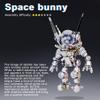 3D Metal Puzzle Mechanical Steampunk Aerospace Rabbit Model with Lights & Stand, 500CS Collectible Desk Decor & Creative for Adults & Teens view 3