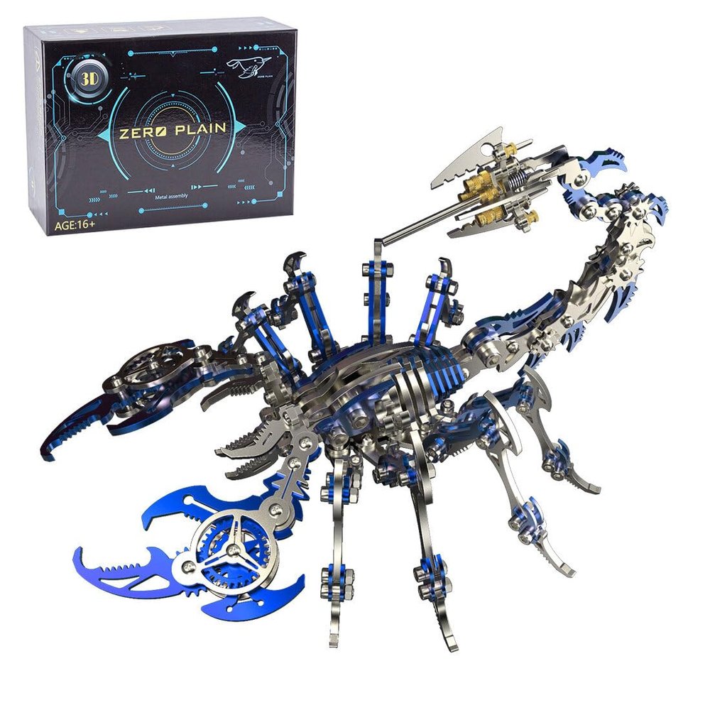 3D Metal Puzzle Scorpion King Model Kit, 200PCS Steampunk Mechanical DIY Assembly Creative Home Desk Decor Craft for Adults & Teens