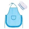 MEIDAYAI Kid Apron and Chef Hat Set, 2 Pcs Adjustable Unisex Cooking Costume for Boys & Girls, Pretend Play Kitchen Toys for Toddlers 3-8, Fun Educational Gift (Blue) view 1
