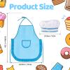 MEIDAYAI Kid Apron and Chef Hat Set, 2 Pcs Adjustable Unisex Cooking Costume for Boys & Girls, Pretend Play Kitchen Toys for Toddlers 3-8, Fun Educational Gift (Blue) view 2