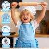 MEIDAYAI Kid Apron and Chef Hat Set, 2 Pcs Adjustable Unisex Cooking Costume for Boys & Girls, Pretend Play Kitchen Toys for Toddlers 3-8, Fun Educational Gift (Blue) view 3