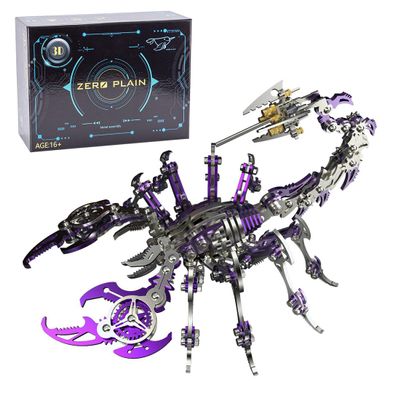3D Metal Puzzle Scorpion King Model Kit, 200PCS Steampunk Mechanical DIY Assembly Creative Home Desk Decor Craft for Adults & Teens
