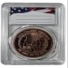 1 oz Pure .999 Copper Bitcoin Round Challenge Coin Cryptocurrency in Acrylic Slab view 2