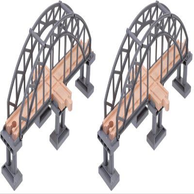 Toyvian Toy Train Bridge Accessory Train Track Railway Toy Toddlers Playtime Train Scene Layout Props Train Bridge Model Ages (Pack of 2)