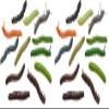 24Pcs Simulation Caterpillar Plastic Fake Worm Crawling Halloween Prank Toy Educational Learning Toys for Kids (Random Style) (Pack of 2) view 1
