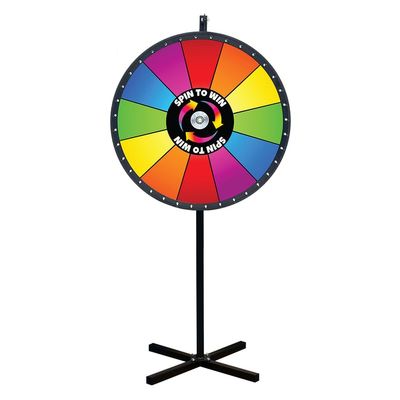 Spin to Win Floor Stand Dry Erase Prize Wheel  36 Inch Spinning Wheel Game, Durable Wood Construction, Balanced for Fair Odds, Trade Show Booth Raffle Event