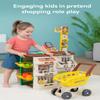 24 Pcs Kids Kitchen Play Set Supermarket Toy with Electric Scanner & Shopping Cart Pretend Play Grocery Store Set for Boys & Girls Realistic Sound & Light Cash Register Learning Toy view 2