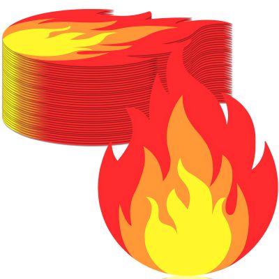 100 Pcs Fire Napkins 6.5 Inch Flame Napkins Napkins Disposable Paper for Firefighter Fire Truck Birthday Pentecost Fireman Graduation Bonfire Survivor Picnic BBQ Party Supplies (Flame Napkins)
