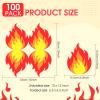 100 Pcs Fire Napkins 6.5 Inch Flame Napkins Napkins Disposable Paper for Firefighter Fire Truck Birthday Pentecost Fireman Graduation Bonfire Survivor Picnic BBQ Party Supplies (Flame Napkins) view 2