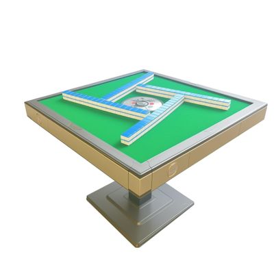Auto Foldable Mahjong Table for Jewish/Chinese/Japanese/Taiwanese Rules - Ultra Thin Electric Shuffling Machine with 10,000+ Cycles, 42mm Tiles & Chess Mat (Easy Assembly) (Champagne Color)