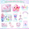 13PCS Mermaid Toys Gifts for Girls 4-6 7 8 9 10 Years Old, Girls Birthday Gifts Set with Light Up Star Pillow DIY Water Bottle Kits, for Daughter Niece Christmas Birthday Baskets for Kids view 2