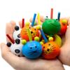 Zaleny Animal Wooden Spinning Tops Wood Spin Tops Novelty Gyroscope Handmade Painted Spinners for Kids Toddlers 48 Pcs view 3