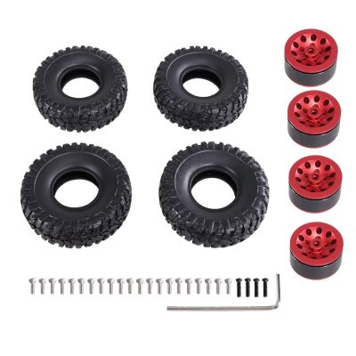 Compatible with MN D90 98 99S 78 82 99s V2 for WPL C14 C24 C34 1/16 1/2 Rc Car Clip Type Tire Soft Tire Upgrade Parts Accessories RC Car Accessories(Red)
