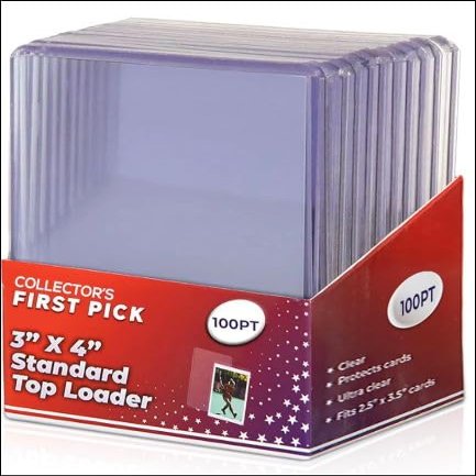 100pt Top Loader Pack - 10 Pieces Per Pack - Trading Card Storage Protection - for Thick Baseball, Football, Basketball, Hockey and Memorbilia Card