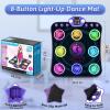 WAYKEE Dance Mat Toys for 3-12 Year Old Girls, Electronic Dance Pad with Light-up LED Wireless Bluetooth & 5 Game Modes, Christmas Birthday Toys Gifts for 3 4 5 6 7 8 9 10+ Year Old Girls view 3
