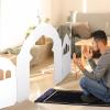 Gueevin Ramadan Eid Mosque Decorations 51x 30 Inch Cardboard Standing Playhouse Masjid Ramadan Home Decoration Islamic Art for Muslim Interactive Learning Praying Quran Book Pray and Islam Teach Gift view 4