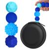 BUSOHA Silicone Fidget Balls - 4 Pack Fidget Toys Stress Balls for Adults Sensory Stone Travel Toys for Calming,Autism and ADHD,Gifts for Teens ,Blue view 1
