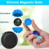 BUSOHA Silicone Fidget Balls - 4 Pack Fidget Toys Stress Balls for Adults Sensory Stone Travel Toys for Calming,Autism and ADHD,Gifts for Teens ,Blue view 3