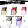 XOXO Parents Movie Night Bingo Cards 20-Pack  Bulk Family Game Set for Adults & Kids | 20 Reusable Bingo Cards with Dry Erase Markers | Perfect for Large Groups, Parties, Classrooms & Events view 2