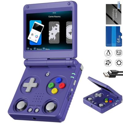 Flip Retro Handheld Game Console Retro Gaming Console with 64G Preloaded 5532 Games,3300 mAh Battey, Portable Clamshell Games Consoles Supports 5G WiFi Bluetooth HDMI 30+ Simulators