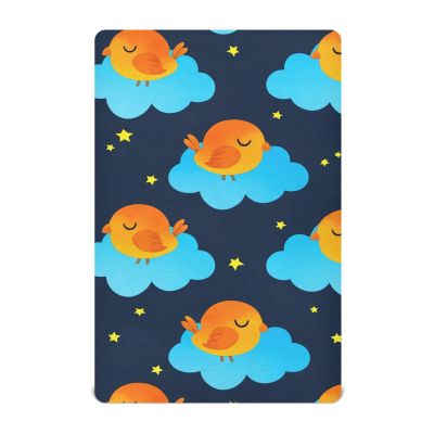 Gravopti Birds Sleeping Clouds Crib Sheets for Girls and Boys, Soft Breathable Cotton Crib Sheets for Toddler Bed Mattress 39X27 Inch