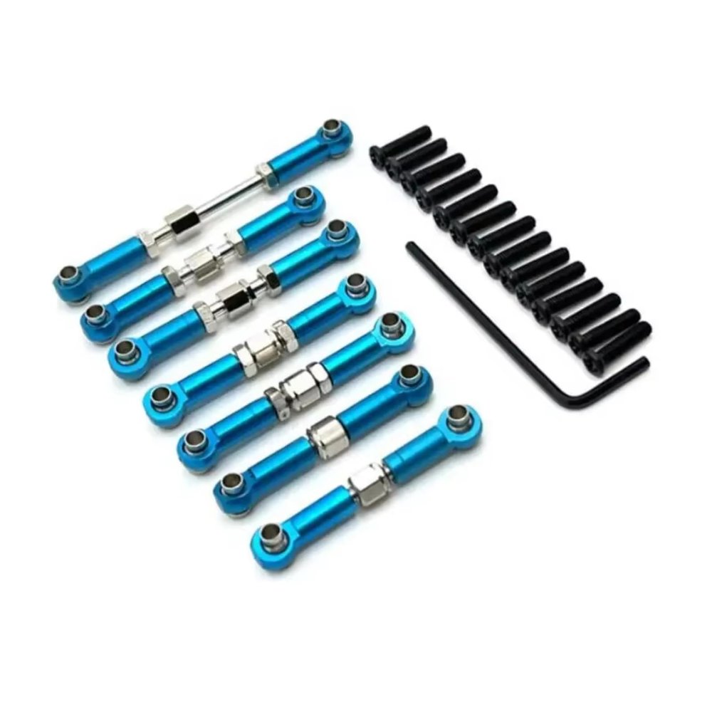Parts For WPL For Feiyu For Henglong For JJRC 1/16 RC Car Parts Metal Upgrade Steering Gear Pull Rod Accessories Replacement(Blue)