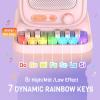 Mini Karaoke Machine with Colorful 7 Piano Keys,Top Christmas Birthday Gifts for 3 4 5 6 7 8 9 10 11 12+ Years Old, Portable Bluetooth Speaker with Wireless Microphone,Boys and Girls Gift-Pink view 2